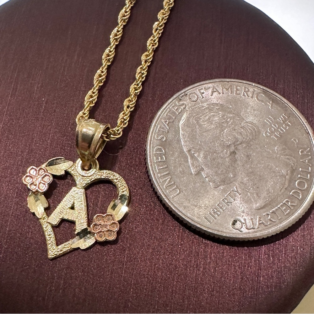 10kt gold chain and charm